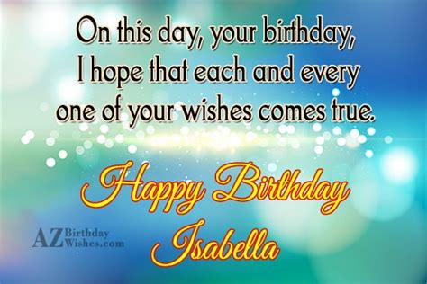 Happy Birthday Isabella - AZBirthdayWishes.com