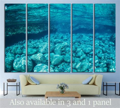 Natural Blue Water Pool, Underwater View №1396 Sea Wall Art, Nature Wall Art, Framed Canvas ...