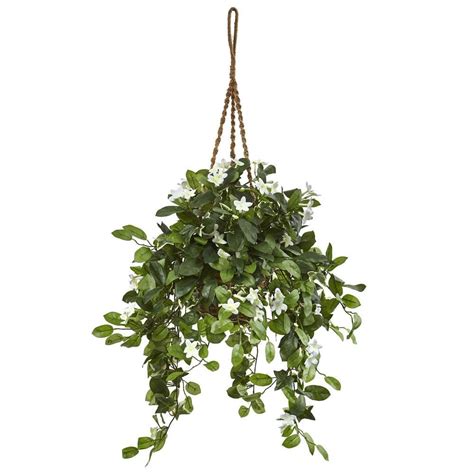 Nearly Natural Indoor Stephanotis Flowering Artificial Plant in Hanging ...