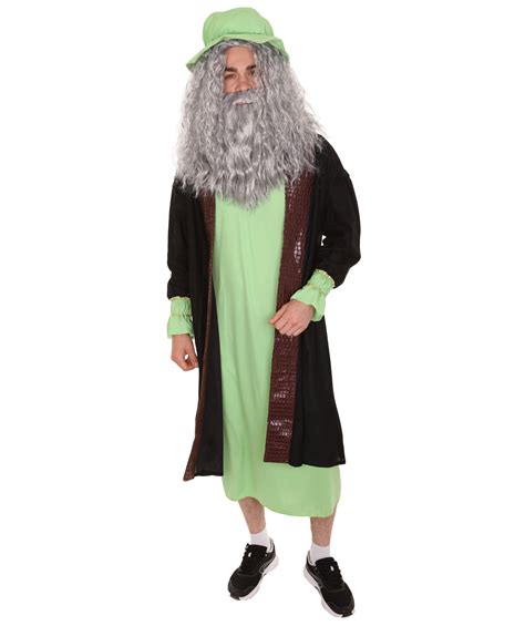 Adult Men's Leonardo Da Vinci Painter Artitst Costume | Green Cosplay - HalloweenPartyOnline