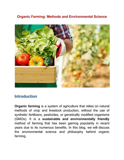 Organic Farming: Methods and Environmental Science by Harisharan Devgan ...