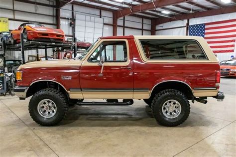 1990 Ford Bronco XLT 24874 Miles Burgundy SUV 5.8L V8 4-Speed Automatic ...