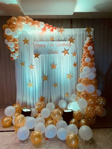 75th Birthday Backdrop | Birthday backdrop, Surprise birthday decorations, Simple birthday ...