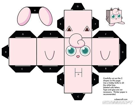 POKEMON COLORING PAGES: JIGGLYPUFF CUBEE ACTIVITY SHEET POKEMON | Pokemon papercraft, Festa ...