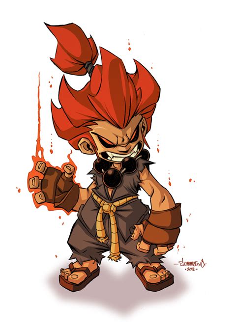 Red J :: A Blog of Art by Jon Sommariva: Akuma :: Chibi Raging Demon