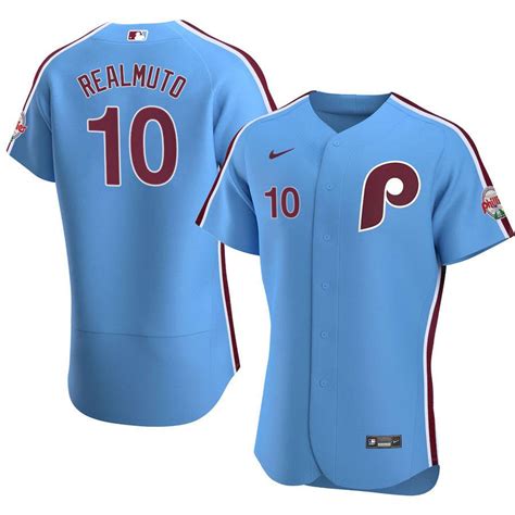 Nike Philadelphia Phillies 10 Authentic Light Blue 2020 Alternate Jt ...