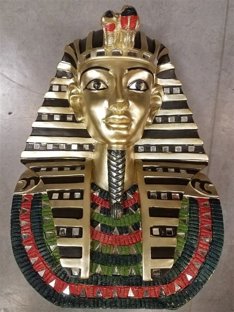 King Tut Tutankhamun Red, Black, Green, Gold Statue-Large