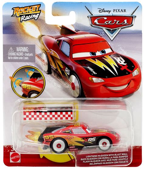 Disney Pixar Cars Cars 3 Rocket Racing Lightning McQueen with Blast Wall 155 Diecast Car Mattel ...