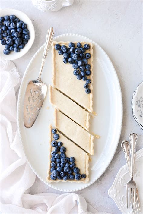 Vanilla Bean Custard Tart with Blueberries - Curly Girl Kitchen