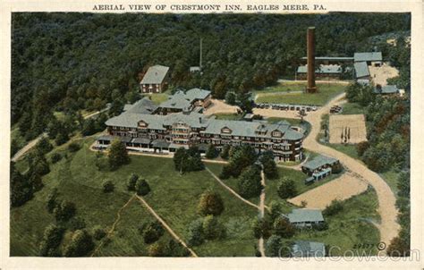 Aerial View of Crestmont Inn Eagles Mere, PA Postcard