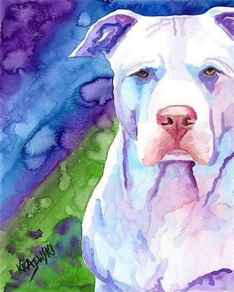 Pit Bull Art Print of Original Watercolor Painting 11x14 - Etsy