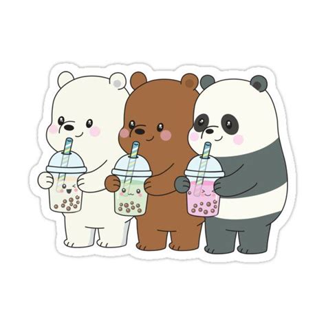 "We Bare Bears" Sticker for Sale by plushism | Cute cartoon wallpapers ...