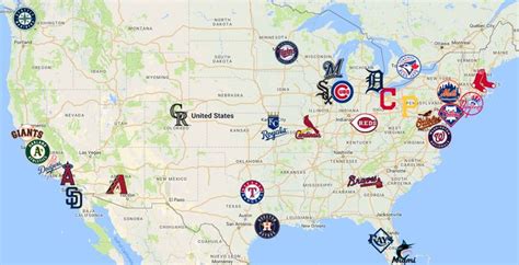 MLB Stadiums Map Print Major League Baseball Stadiums US Map Poster ...