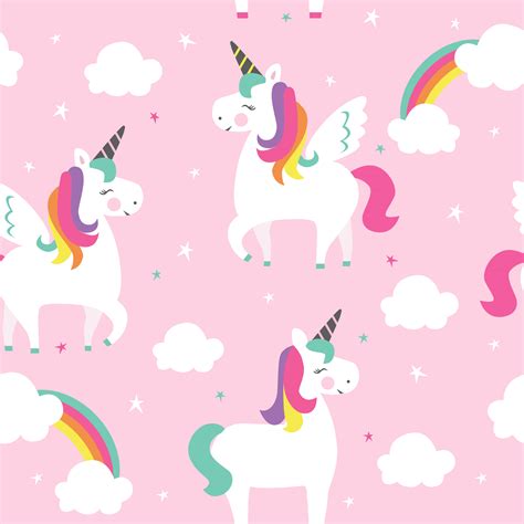 seamless purple unicorn pattern vector illustration 555520 Vector Art ...