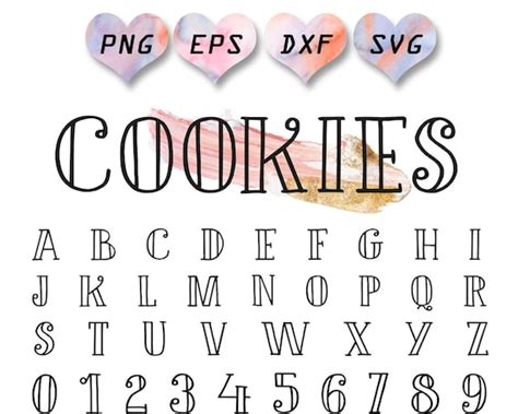 svg font cute font svg cute alphabet cookie font food font