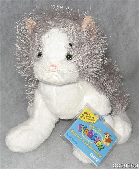 Webkinz Retired Plush Virtual Pet - Grey and White Cat for sale