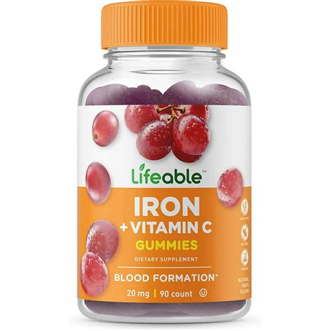 Lifeable Iron with Vitamin C – 20 mg – 90 Gummies - Walmart.com