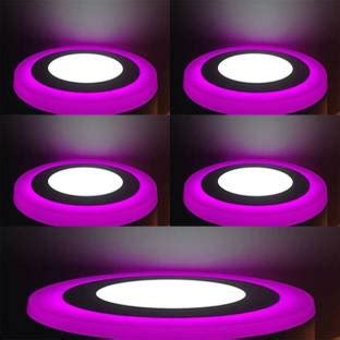 GALAXY 6 watt (3+3) LED Round Panel Light Ceiling POP Down Indoor Light LED 3D Effect Lighting ...