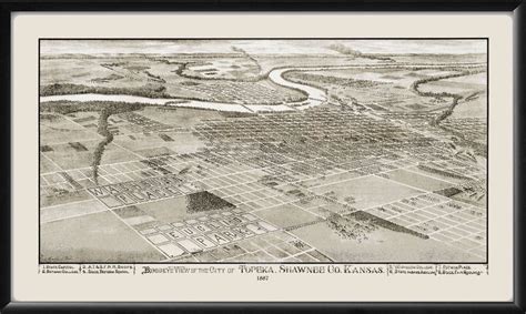 Topeka, Kansas 1887, State Capital, Washburn Place, Euclid Park, Historic Map, Restored ...