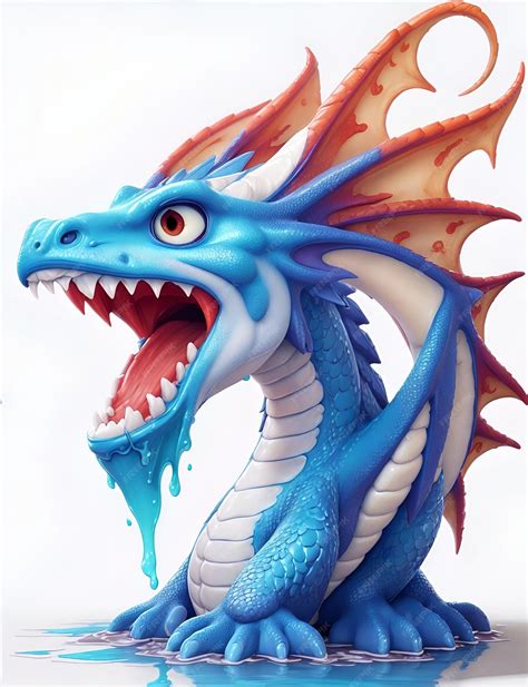 Premium AI Image | 3d Splash art Dragon shape white background