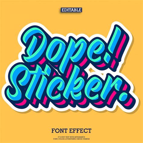 Premium Vector | Custom dope sticker with lettering font