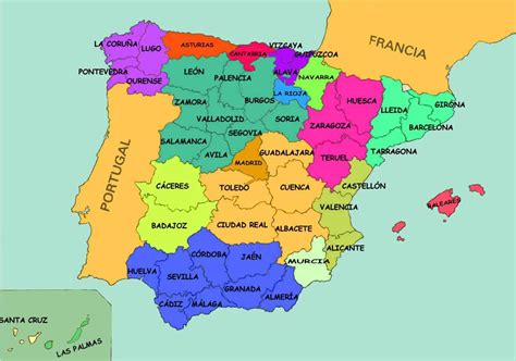 Mapa de España por Provincias | Mapa Espana País Ciudad Región