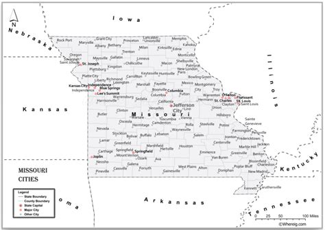 Map of Cities in Missouri, List of Missouri Cities by Population - Whereig.com