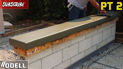 How to Build a Block wall with Poured in Place Concrete wall Caps (PT 2 ...