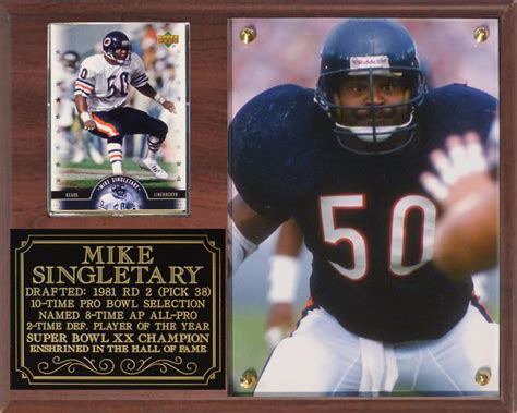 Mike Singletary #50 Chicago Bears Linebacker Hall of Fame Card Plaque Monsters | eBay