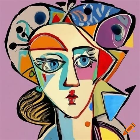 Pablo picasso's art style forming a women on Craiyon