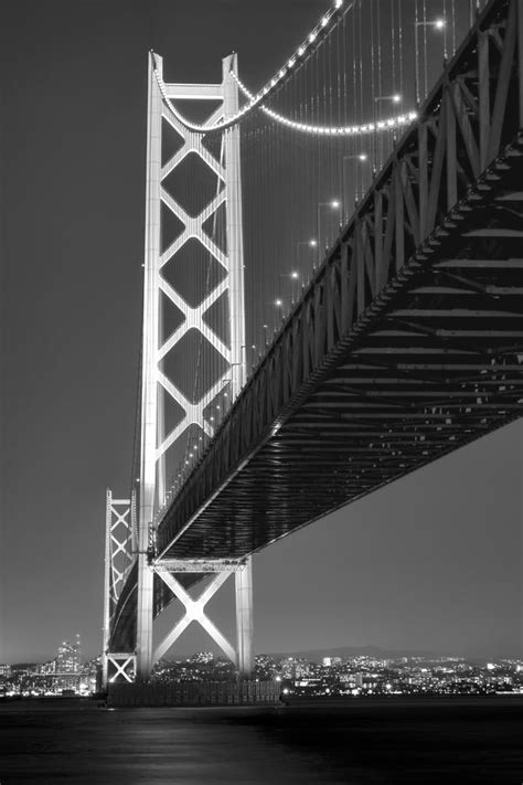 AKASHI KAIKYO SUPER BRIDGE at NIGHT Photograph by Daniel Hagerman