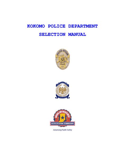 Kokomo Police Department Selection Manual