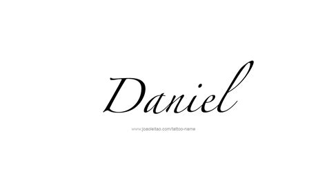 the word daniel written in cursive writing on a white background with ...