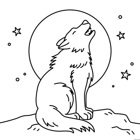 Howling Wolves Coloring Pages