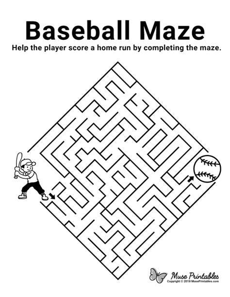 Free Printable Baseball Maze