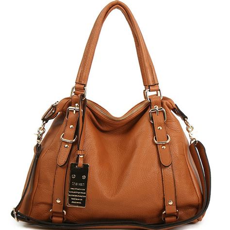 New leather HandBag Shoulder Women bag brown black hobo tote purse ...