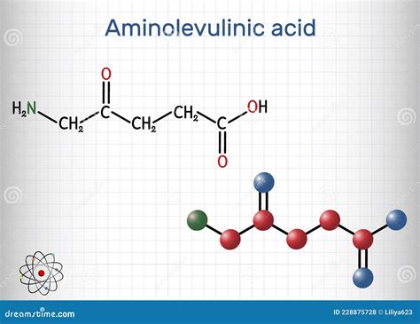 Aminolevulinic Acid, 5ALA Molecule. it is an Endogenous Non-proteinogenic Amino Acid Stock ...