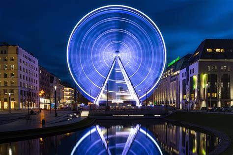 ferris, wheel, night, city and Urban, hD Wallpaper, reflection, reflections, architecture, CC0 ...