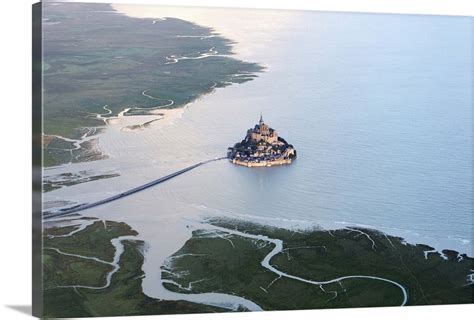 Aerial view of Mont Saint Michel at high tide, Manche, France Wall Art ...