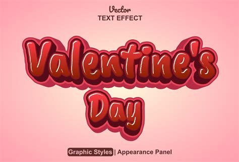 valentines day text effect with graphic style and editable. 15445748 Vector Art at Vecteezy