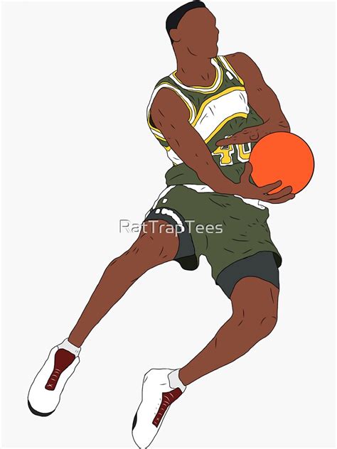 "Shawn Kemp Dunk" Sticker by RatTrapTees | Redbubble