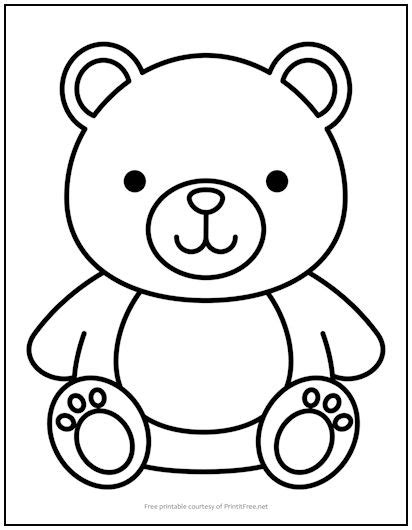 Teddy Bear Coloring Page | Print it Free