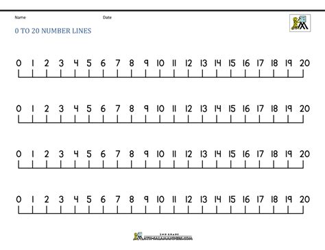 0 20 Number Line Printable - Printable Word Searches