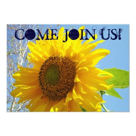 Invitations Yellow Sunflowers Come Join Us! | Zazzle