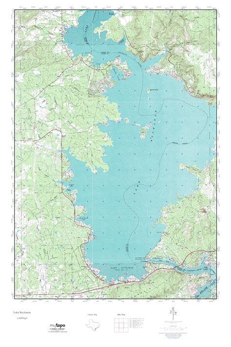 MyTopo Lake Buchanan, Texas USGS Quad Topo Map