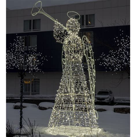 9.75' Pre-Lit White Trumpeting Angel Commercial Christmas Outdoor Decor ...