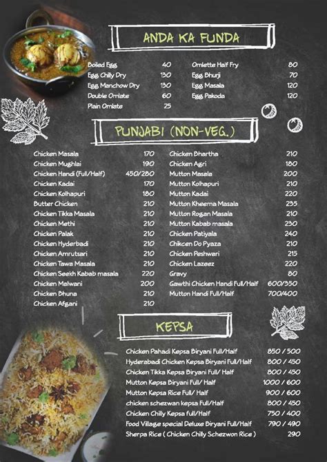 Menu of Food Village Family Restaurant | Food Village Family Restaurant ...