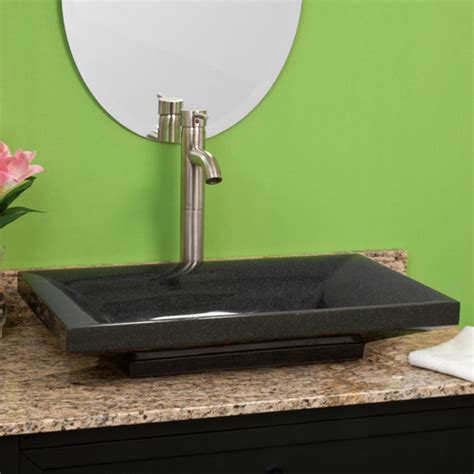 Rectangular Black Granite Vessel Sink | Natural Stone Creations