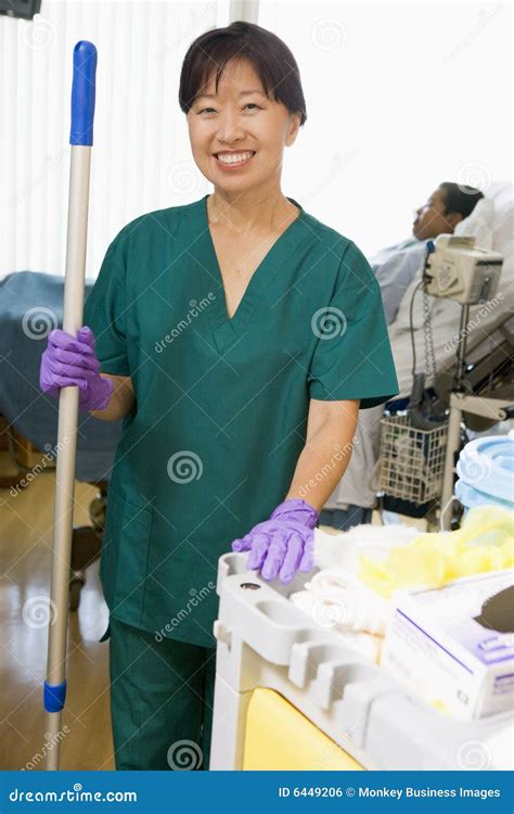 An Orderly Cleaning A Hospital Ward Stock Photo - Image: 6449206