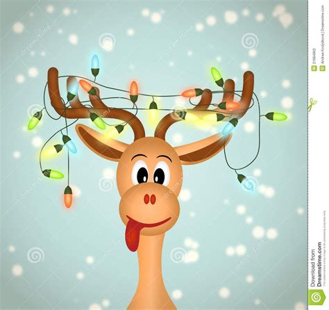 Funny reindeer with christmas lights | Christmas lights drawing ...